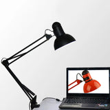 Simple Style Adjustable Dome Desk Lamp: Metallic 1-Light Black/Red Book Reading Light For Study Room