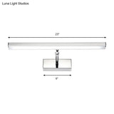 Simple Style Aluminum Led Sconce Wall Light In Chrome Customized Width (19/23) - Warm/White