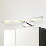 Simple Style Aluminum Led Sconce Wall Light In Chrome Customized Width (19/23) - Warm/White Silver /