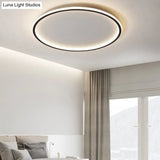 Simple Style Black Acrylic Led Ceiling Flush-Mount Light For Bedroom
