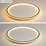 Simple Style Black Acrylic Led Ceiling Flush-Mount Light For Bedroom