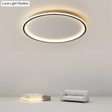 Simple Style Black Acrylic Led Ceiling Flush-Mount Light For Bedroom