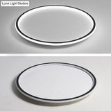 Simple Style Black Acrylic Led Ceiling Flush-Mount Light For Bedroom