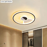 Simple Style Led Acrylic Flush Ceiling Light – Black/White 16’/19.5’/23.5’ Dia Lamp For