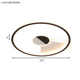 Simple Style Led Acrylic Flush Ceiling Light – Black/White 16’/19.5’/23.5’ Dia Lamp For