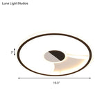 Simple Style Led Acrylic Flush Ceiling Light – Black/White 16’/19.5’/23.5’ Dia Lamp For
