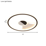 Simple Style Led Acrylic Flush Ceiling Light – Black/White 16’/19.5’/23.5’ Dia Lamp For