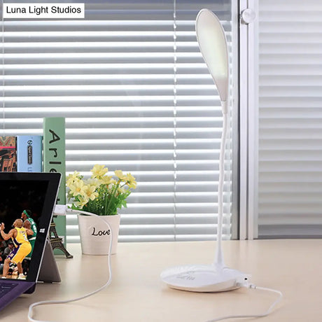 Simple Style Led Desk Lamp With Touch-Sensitive Silicone Hose - Ideal For Study And Reading