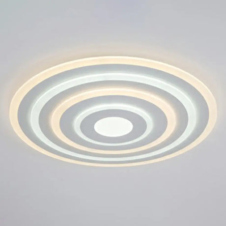 Simple Style Led Flush Ceiling Light For Bedroom - White Acrylic Round Flushmount / 16’ Inner
