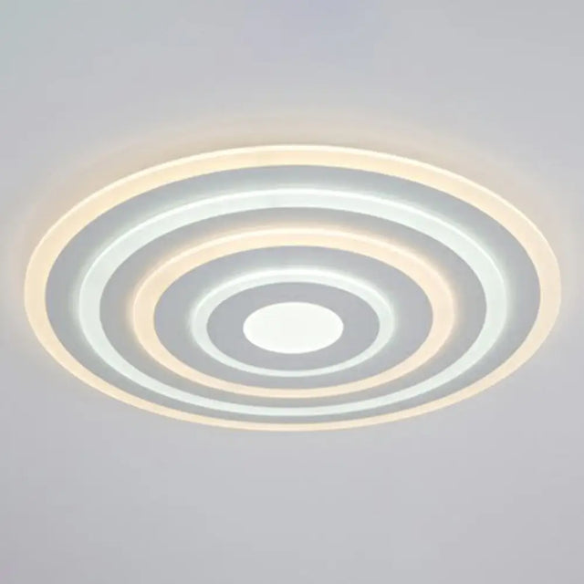 Simple Style Led Flush Ceiling Light For Bedroom - White Acrylic Round Flushmount / 16’ Inner