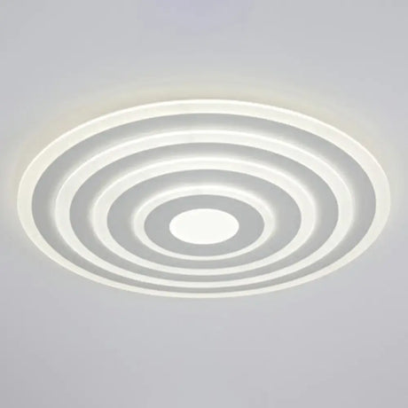 Simple Style Led Flush Ceiling Light For Bedroom - White Acrylic Round Flushmount / 16’ Natural
