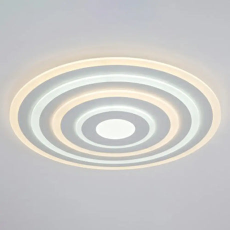 Simple Style Led Flush Ceiling Light For Bedroom - White Acrylic Round Flushmount / 23.5’ Inner