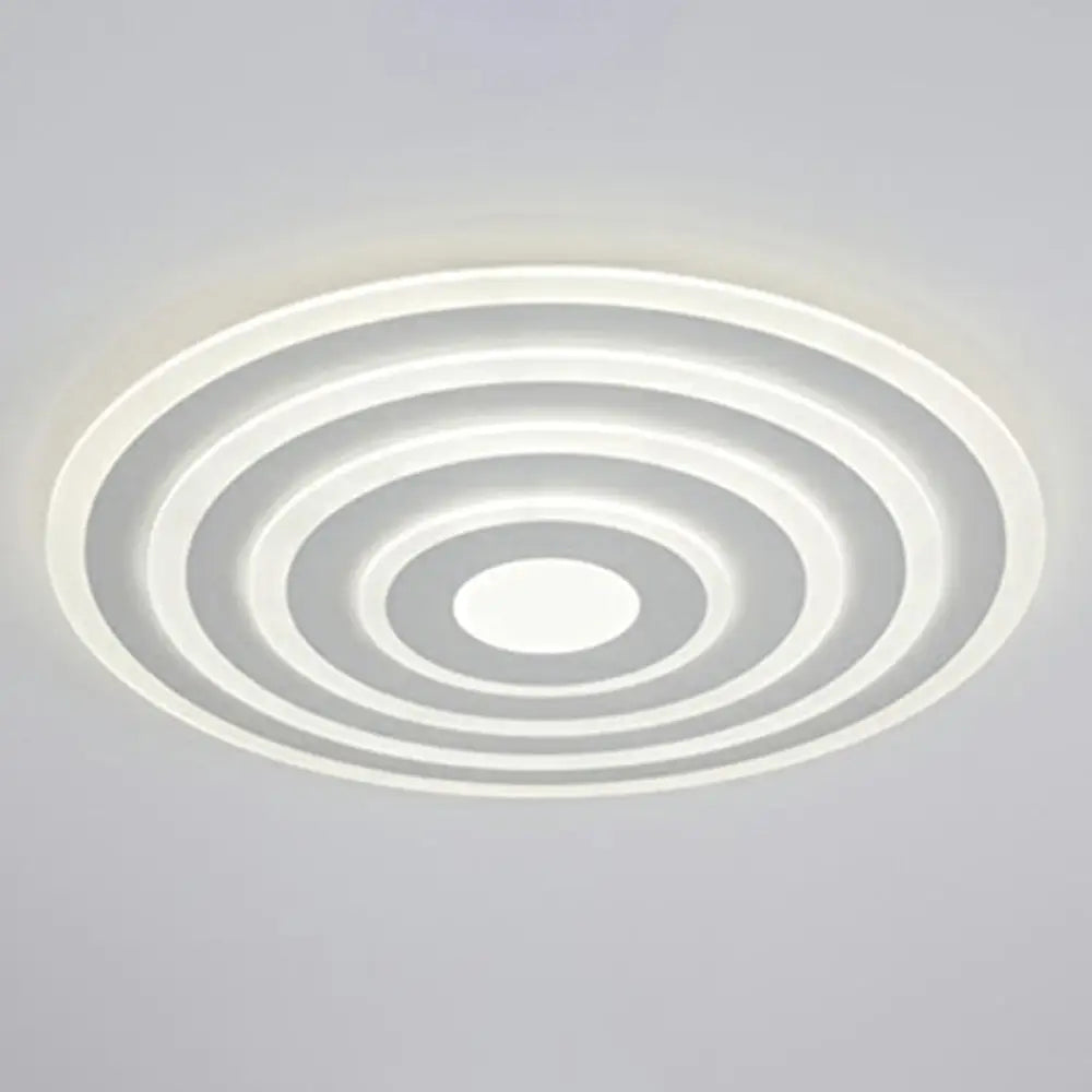 Simple Style Led Flush Ceiling Light For Bedroom - White Acrylic Round Flushmount / 23.5’ Natural