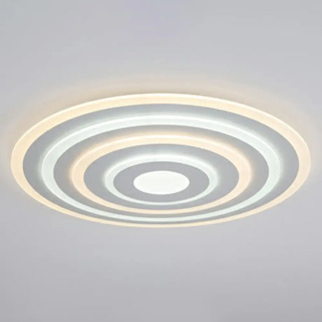 Simple Style Led Flush Ceiling Light For Bedroom - White Acrylic Round Flushmount / 31.5’ Inner
