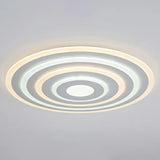 Simple Style Led Flush Ceiling Light For Bedroom - White Acrylic Round Flushmount / 31.5’ Remote