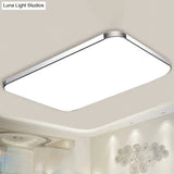 Simple Style Led Flush Ceiling Light White/Silver With Acrylic Diffuser - Ideal For Living Room