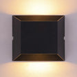 Simple Style Matte Black Led Wall Sconce Lamp With Metallic Squared Shade - Warm/White Lighting For