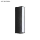 Simple Style Matte Black Rectangle Led Wall Light Metallic Sconce Lamp - Outdoor Use