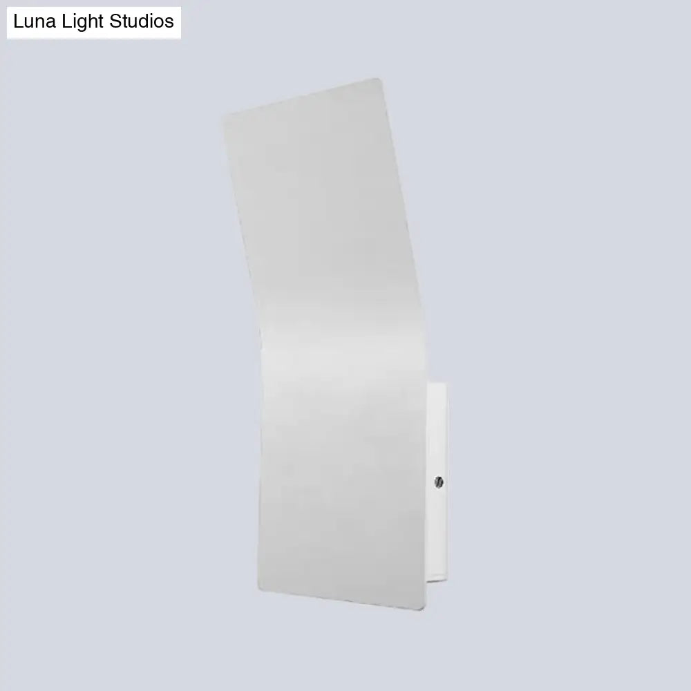 Simple Style Metallic Bend Rectangular Wall Sconce - 2-Light White Finish