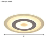 Simple Style White Led Ceiling Light - 16’/19.5’/23.5’ Wide Flush Mount Disc Fixture With