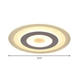 Simple Style White Led Ceiling Light - 16/19.5/23.5 Wide Flush Mount Disc Fixture With Dual Lighting