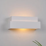 Simple Style White Rectangular Wall Washer Light For Bedroom - Plaster Mounted Lamp