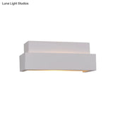 Simple Style White Rectangular Wall Washer Light For Bedroom - Plaster Mounted Lamp
