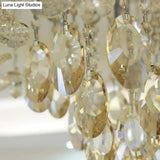Simple Style White Scalloped Flush Mount Light With Crystal Drops (6/8 Heads)