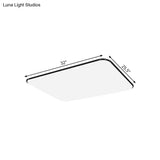 Simple Stylish Rectangular Led Ceiling Light In White – 25.5’/32’ Diameter - Ideal For Bedroom