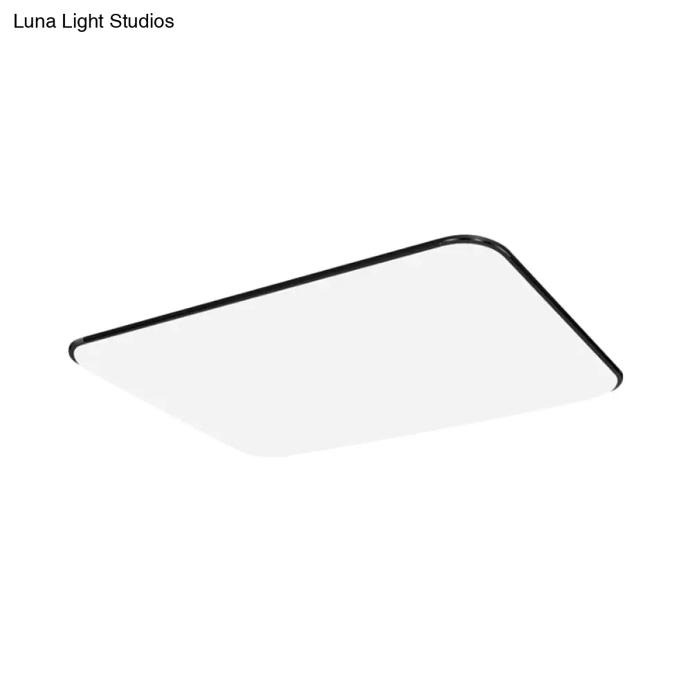 Simple Stylish Rectangular Led Ceiling Light In White – 25.5’/32’ Diameter - Ideal For Bedroom