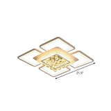 Simple White Acrylic Square Flushmount Light - 21.5/25.5 Width Led Flush Mount Lamp In Warm/White