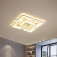 Simple White Acrylic Square Flushmount Light - 21.5’/25.5’ Width Led Flush Mount Lamp In