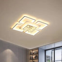 Simple White Acrylic Square Flushmount Light - 21.5’/25.5’ Width Led Flush Mount Lamp In