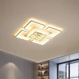 Simple White Acrylic Square Flushmount Light - 21.5’/25.5’ Width Led Flush Mount Lamp In