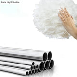 Simple White Feather Floor Lamp With Extendable Fishing Rod Arm