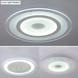 Simple White Led Bedroom Flush Mount Ceiling Light With Round Acrylic Shade