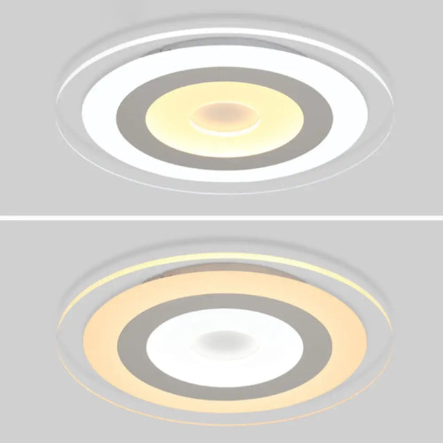 Simple White Led Bedroom Flush Mount Ceiling Light With Round Acrylic Shade