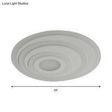 Simple White Led Flush Ceiling Light - 19.5’/31.5’/39’ Wide Warm/White