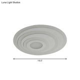 Simple White Led Flush Ceiling Light - 19.5’/31.5’/39’ Wide Warm/White