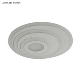 Simple White Led Flush Ceiling Light - 19.5’/31.5’/39’ Wide Warm/White