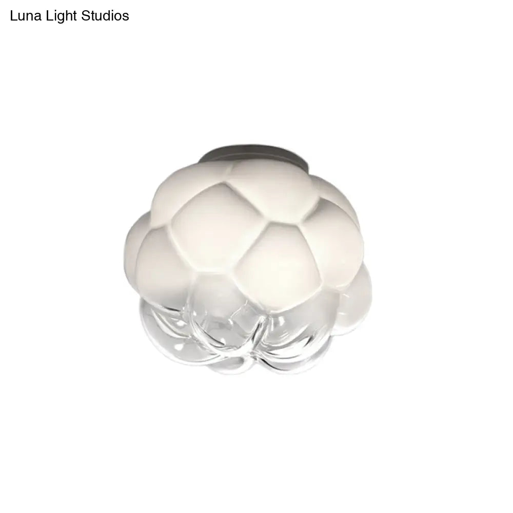 Simple White Pinecone Surface Ceiling Light - Flush Mount For Single Bedrooms