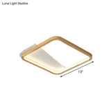Simple Wooden Rectangular Led Flush Mount Ceiling Light - 13’/17’/21’ Wide