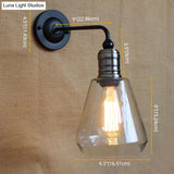 Simplicity 1-Light American Vintage Wall Lamp With Glass Shade