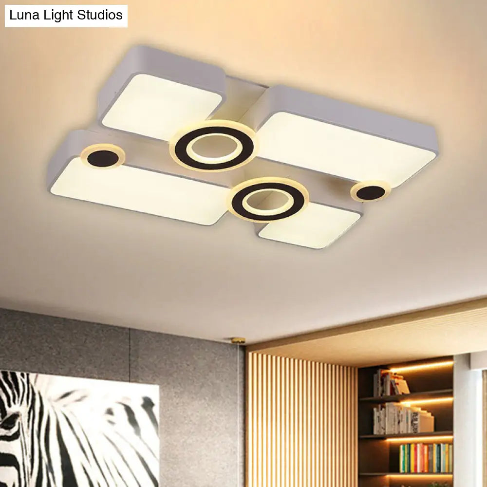 Simplicity Acrylic Led Ceiling Light - White 3 Color Options 24.5’/35.5’/43’ Sizes