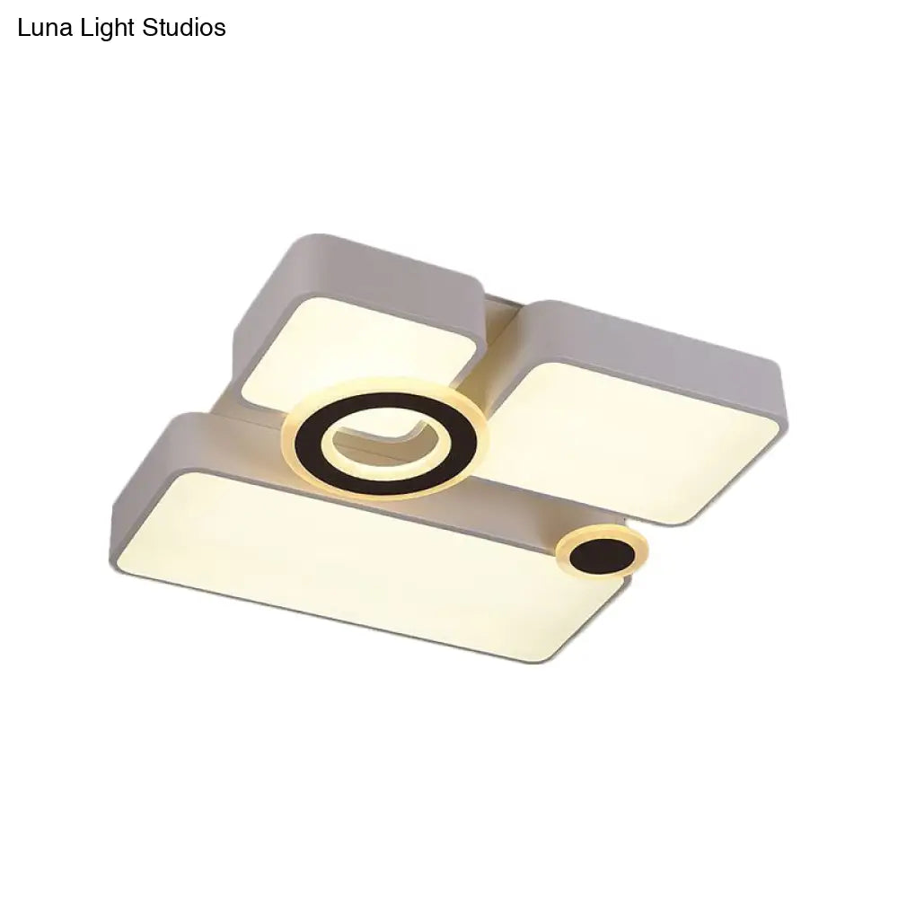 Simplicity Acrylic Led Ceiling Light - White 3 Color Options 24.5’/35.5’/43’ Sizes