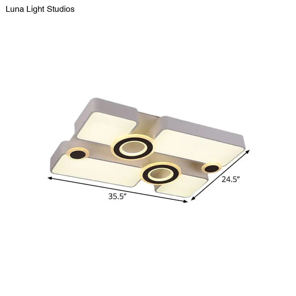 Simplicity Acrylic Led Ceiling Light - White 3 Color Options 24.5’/35.5’/43’ Sizes
