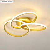 Simplicity Acrylic Led Ceiling Mounted Light - Interlocking Rings Flushmount Lighting For Bedroom