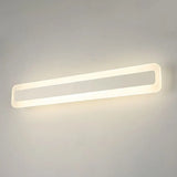 Simplicity Acrylic Led Vanity Light: Rectangular Wall Sconce For White Bathroom Lighting