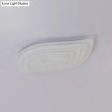 Simplicity Acrylic Living Room Led Flush Mount Ceiling Light In White