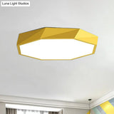 Simplicity Acrylic Octagonal Flush Ceiling Light - Led Mount Fixture For Bedrooms Yellow / Small